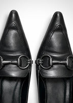 Escarpins noirs en cuir à bout pointu Gucci, taille 38,5