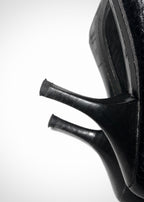 Escarpins Prada en cuir noir texturé, taille 37,5
