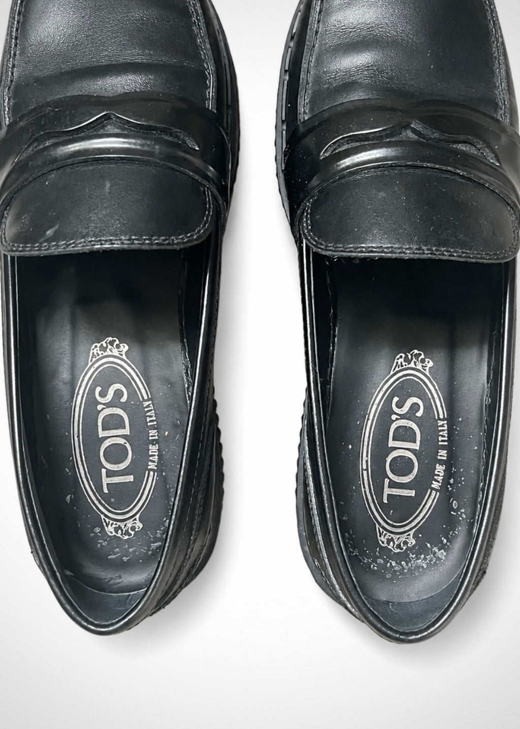 Mocassins Tod’s en cuir noir mat, taille 38,5