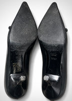 Escarpins noirs en cuir à bout pointu Gucci, taille 38,5