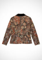 Veste tapisserie florale vintage à col velours Burberry, taille 34