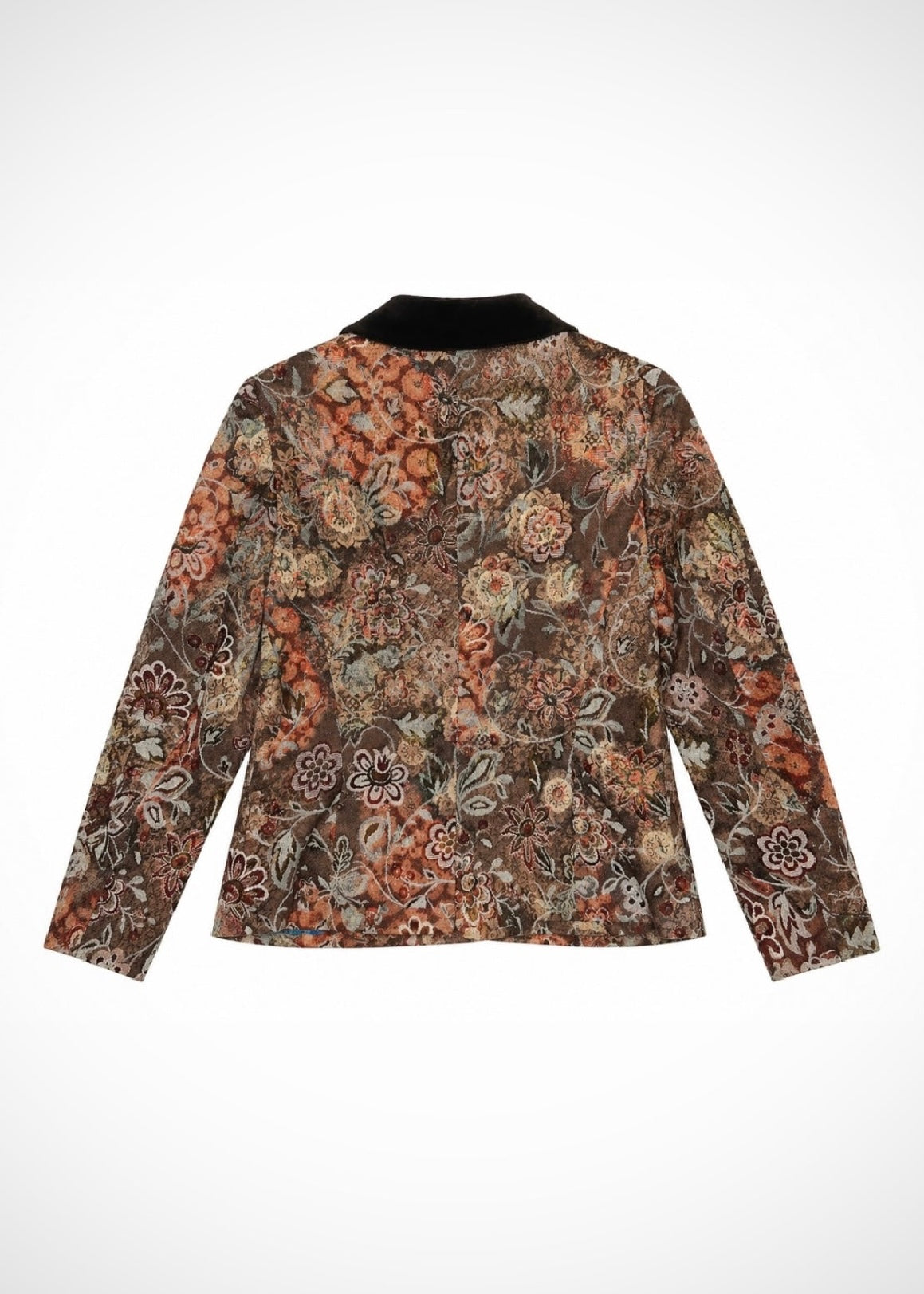 Veste tapisserie florale vintage à col velours Burberry, taille 34