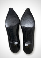 Escarpins Prada en cuir noir texturé, taille 37,5