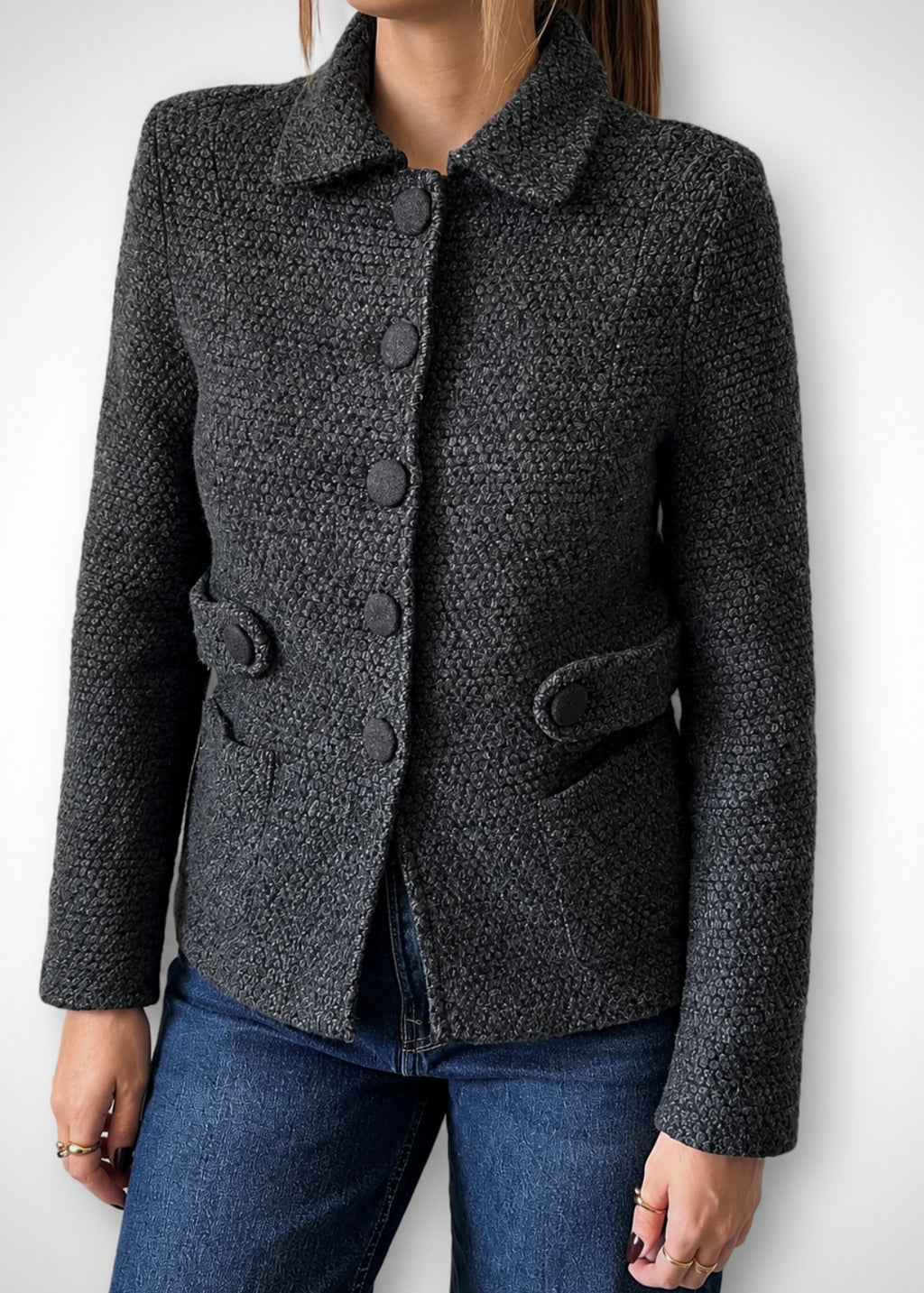 Veste Gérard Darel en tweed anthracite 34