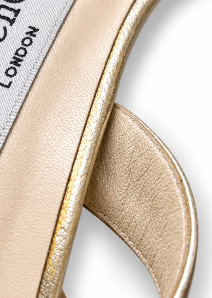 Sandales cuir doré Jimmy Choo, taille 37,5
