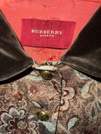 Veste tapisserie florale vintage à col velours Burberry, taille 34