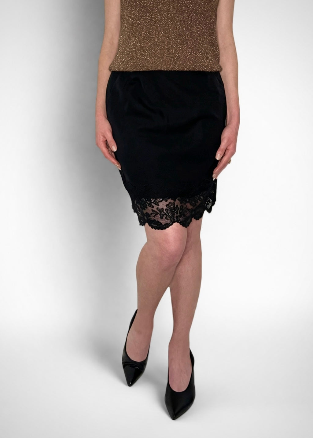 Jupe Yves Saint Laurent avec dentelle, taille 36